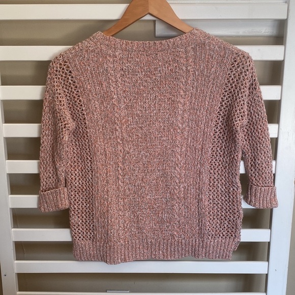 Madewell Marled Plaza Sweater Pullover Crew Neck Marled Open Peach Knit XXS - Picture 6 of 16